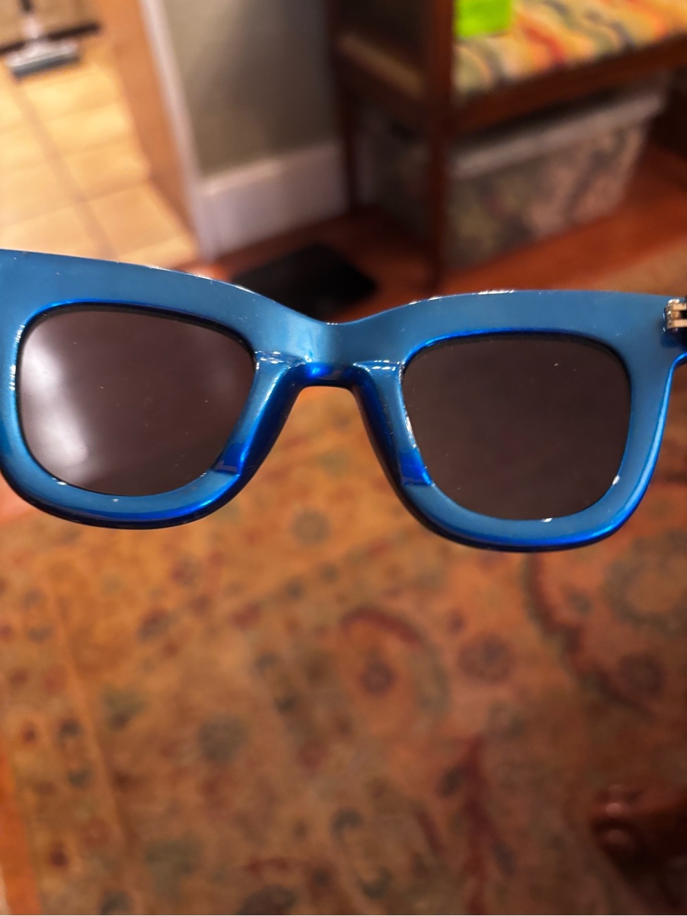 Aj Morgan Blue Rectangular Sunglasses
